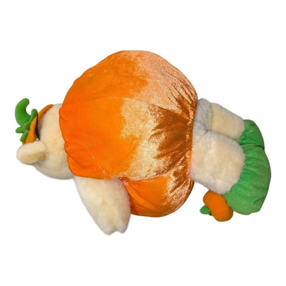 Halloween Pumpkin Teddy Bear Plush Cream Bear in Jack-O-Lantern Costume Fall